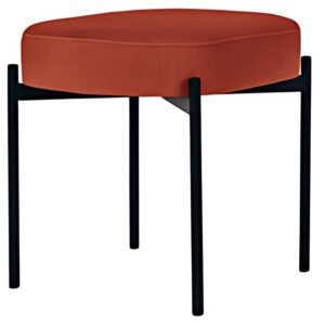 PAPERFLOW Banc oval GAIA, taille S, habillage tissu, brun