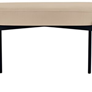 PAPERFLOW Banc oval GAIA, taille M, habillage tissu, ivoire