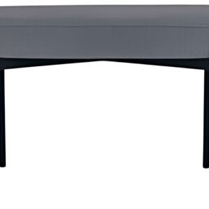 PAPERFLOW Banc oval GAIA, taille M, habillage tissu, gris