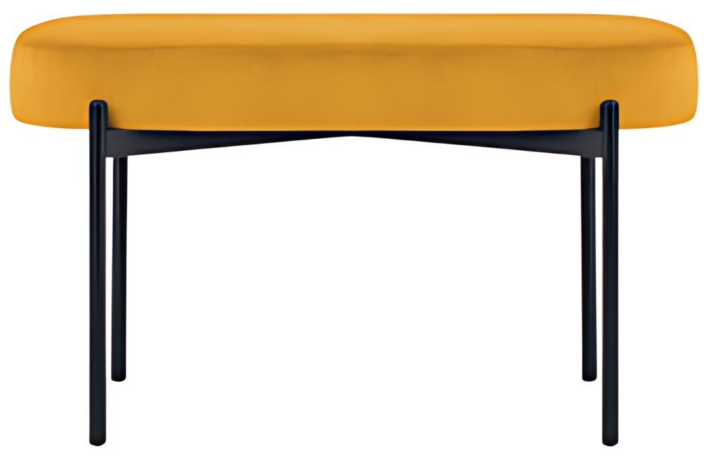 PAPERFLOW Banc oval GAIA, taille M, habillage tissu, safran