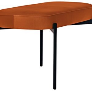 PAPERFLOW Banc oval GAIA, taille M, habillage tissu, rouille