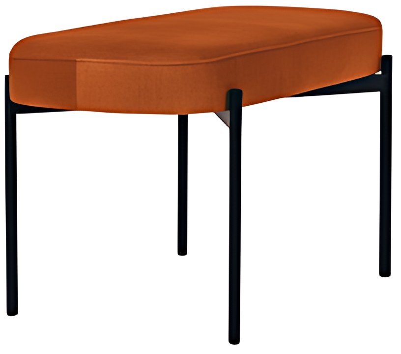 PAPERFLOW Banc oval GAIA, taille M, habillage tissu, rouille