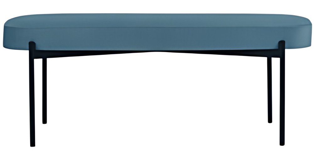 PAPERFLOW Banc oval GAIA, taille L, habillage tissu, bleu