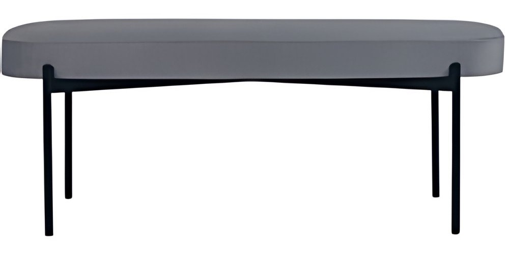 PAPERFLOW Banc oval GAIA, taille L, habillage tissu, gris