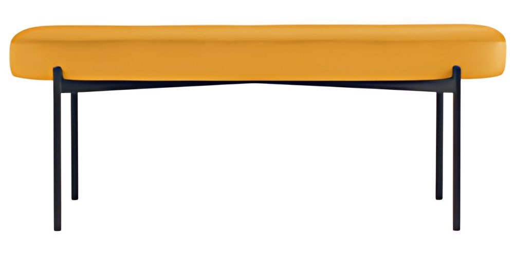 PAPERFLOW Banc oval GAIA, taille L, habillage tissu, safran