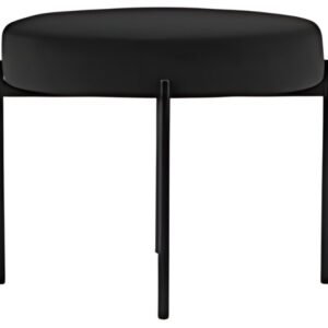 PAPERFLOW Banc GAIA, rond, habillage velours, noir