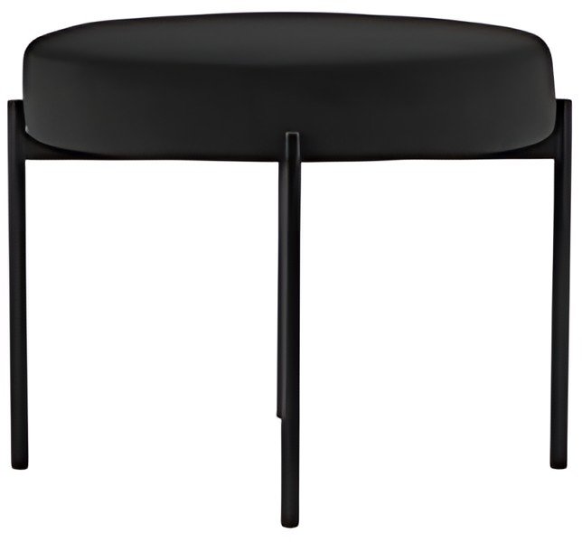 PAPERFLOW Banc GAIA, rond, habillage velours, noir