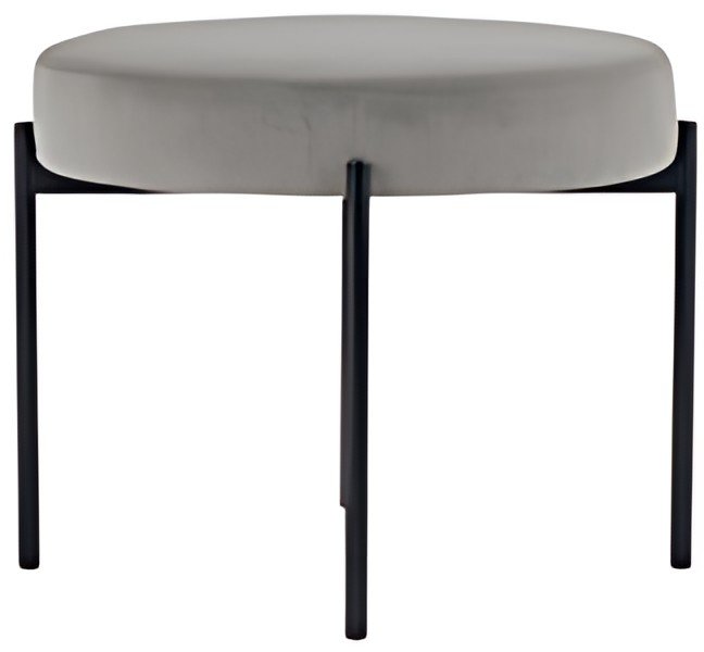 PAPERFLOW Banc GAIA, rond, habillage velours, gris