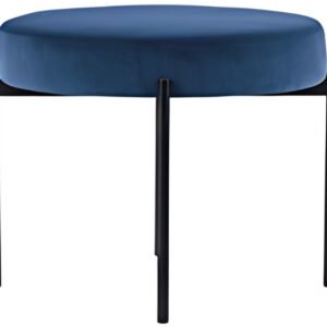 PAPERFLOW Banc GAIA, rond, habillage velours, bleu