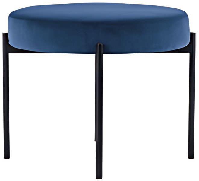 PAPERFLOW Banc GAIA, rond, habillage velours, bleu