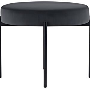 PAPERFLOW Banc GAIA, rond, habillage velours, anthracite