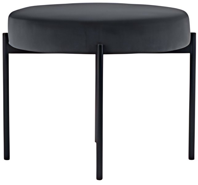 PAPERFLOW Banc GAIA, rond, habillage velours, anthracite