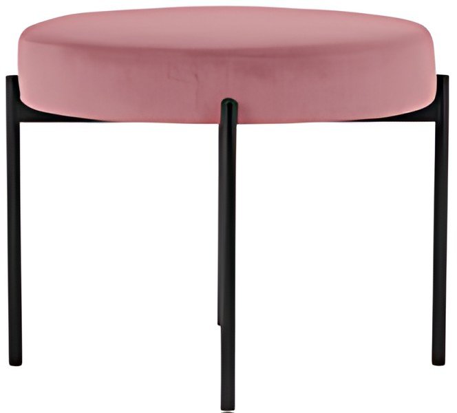 PAPERFLOW Banc GAIA, rond, habillage velours, rose