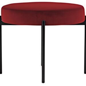 PAPERFLOW Banc GAIA, rond, habillage velours, rouge