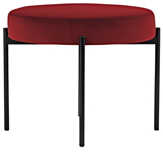 PAPERFLOW Banc GAIA, rond, habillage velours, rouge
