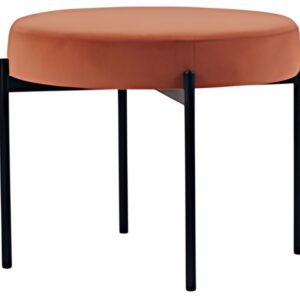 PAPERFLOW Banc GAIA, rond, habillage velours, rouille