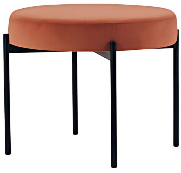 PAPERFLOW Banc GAIA, rond, habillage velours, rouille