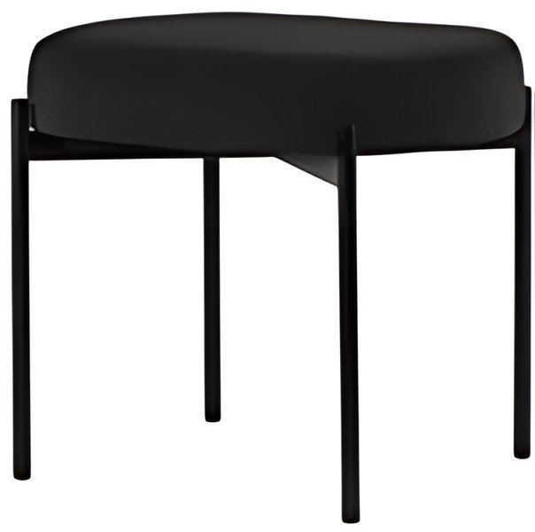PAPERFLOW Banc oval GAIA, taille S, habillage velours, noir