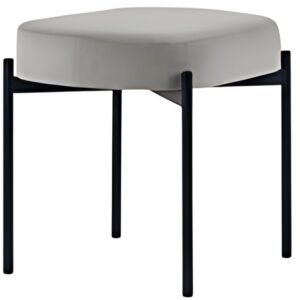 PAPERFLOW Banc oval GAIA, taille S, habillage velours, gris