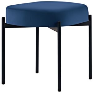 PAPERFLOW Banc oval GAIA, taille S, habillage velours, bleu