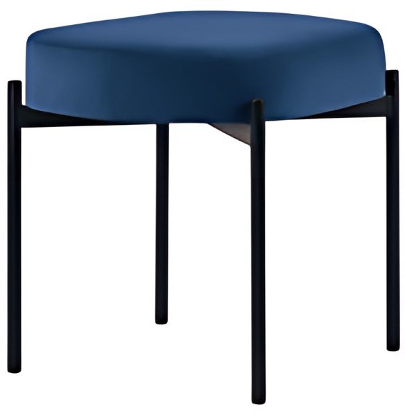 PAPERFLOW Banc oval GAIA, taille S, habillage velours, bleu