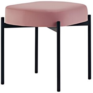 PAPERFLOW Banc oval GAIA, taille S, habillage velours, rose