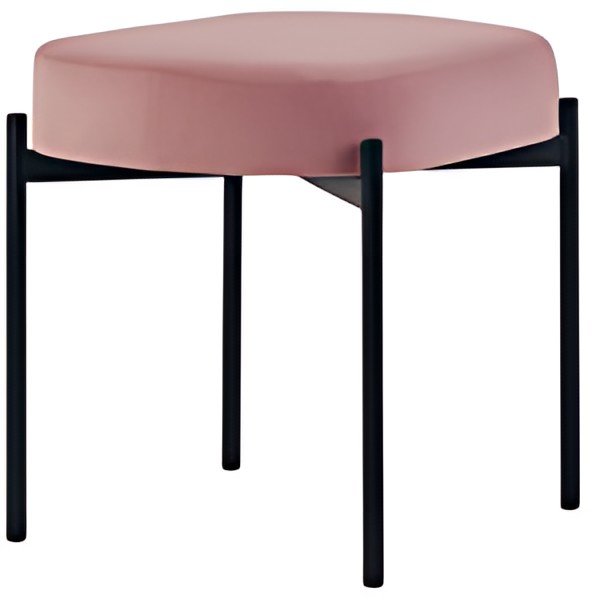 PAPERFLOW Banc oval GAIA, taille S, habillage velours, rose