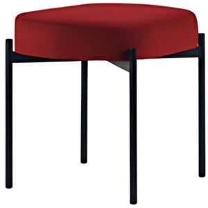 PAPERFLOW Banc oval GAIA, taille S, habillage velours, rouge