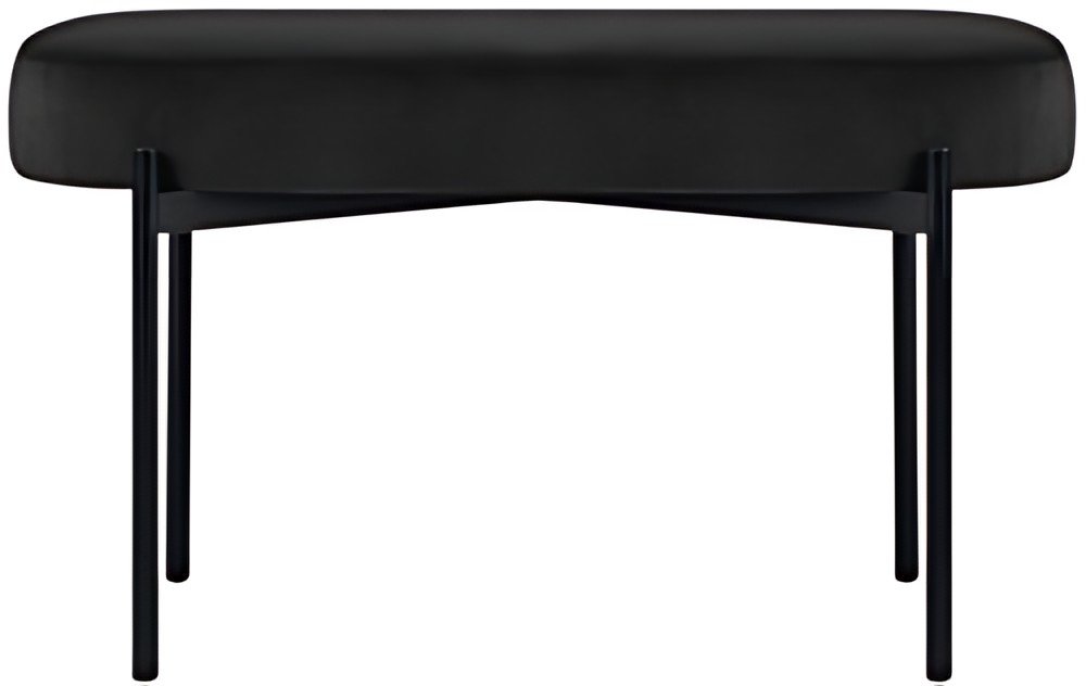 PAPERFLOW Banc oval GAIA, taille M, habillage velours, noir