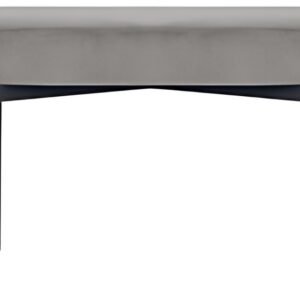 PAPERFLOW Banc oval GAIA, taille M, habillage velours, gris