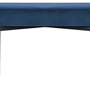 PAPERFLOW Banc oval GAIA, taille M, habillage velours, bleu