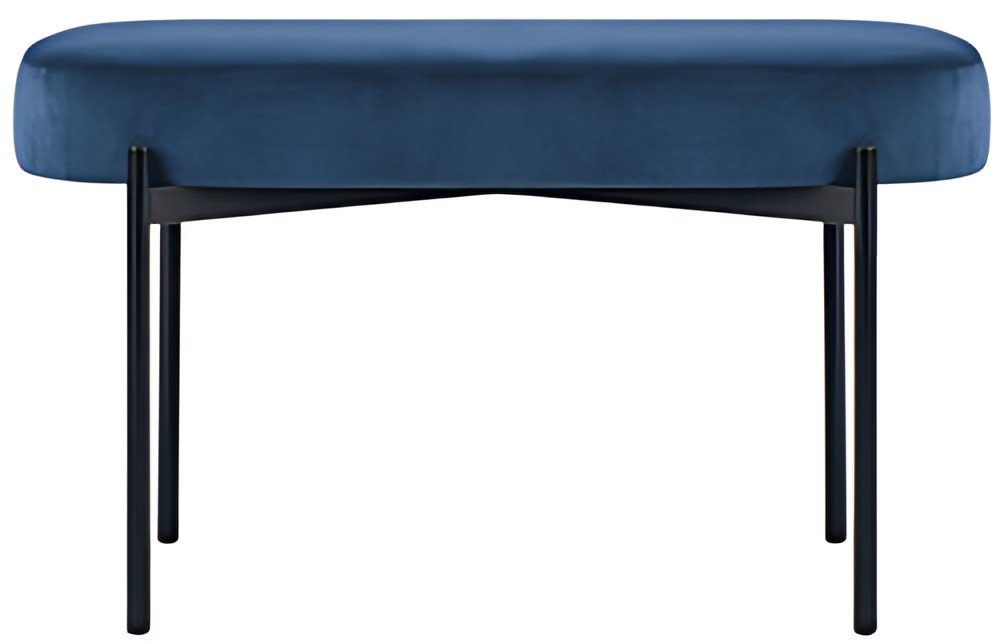 PAPERFLOW Banc oval GAIA, taille M, habillage velours, bleu