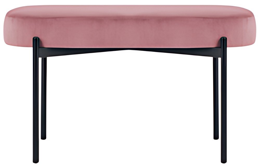 PAPERFLOW Banc oval GAIA, taille M, habillage velours, rose