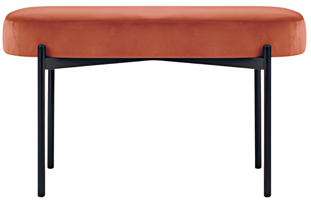 PAPERFLOW Banc oval GAIA, taille M, habillage velours