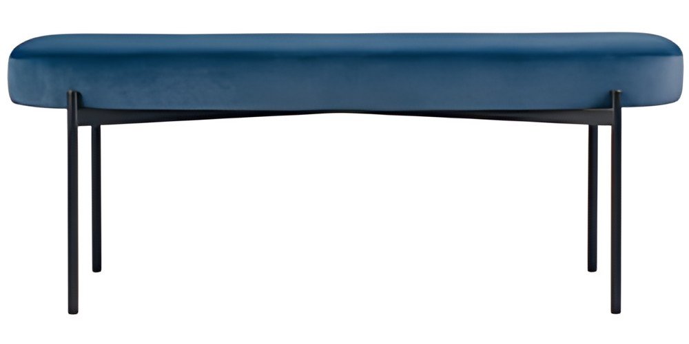 PAPERFLOW Banc oval GAIA, taille L, habillage velours, bleu