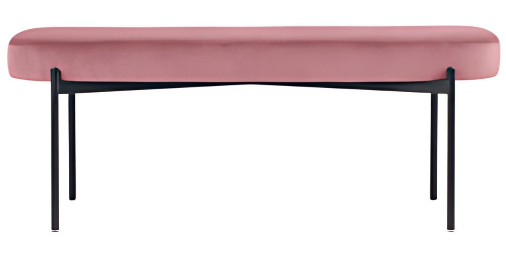 PAPERFLOW Banc oval GAIA, taille L, habillage velours, rose