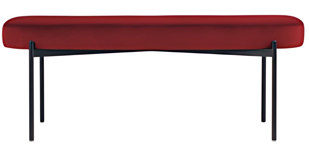 PAPERFLOW Banc oval GAIA, taille L, habillage velours, rouge
