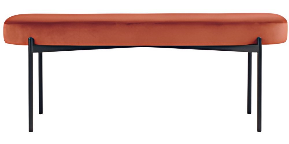PAPERFLOW Banc oval GAIA, taille L, habillage velours