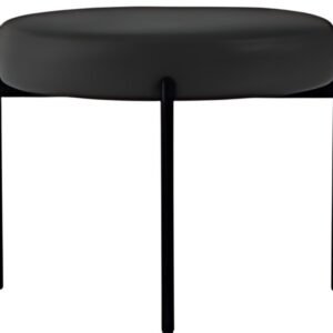 PAPERFLOW Banc GAIA, rond, habillage similicuir, noir