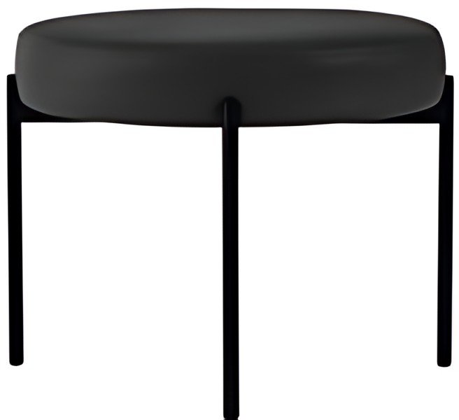 PAPERFLOW Banc GAIA, rond, habillage similicuir, noir