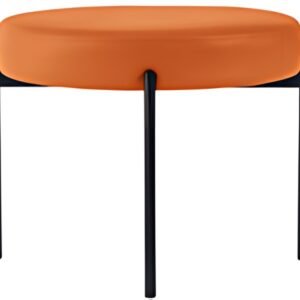 PAPERFLOW Banc GAIA, rond, habillage similicuir, orange