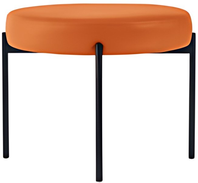 PAPERFLOW Banc GAIA, rond, habillage similicuir, orange