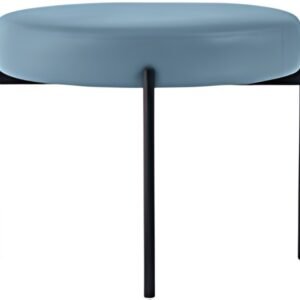 PAPERFLOW Banc GAIA, rond, habillage similicuir, bleu