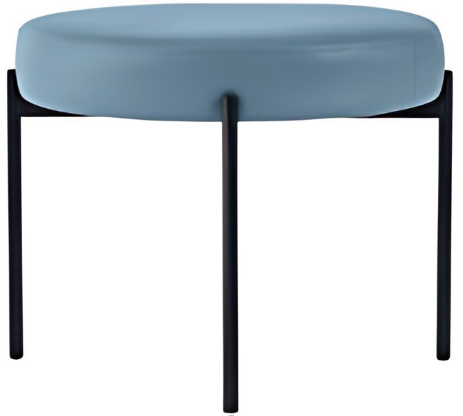 PAPERFLOW Banc GAIA, rond, habillage similicuir, bleu