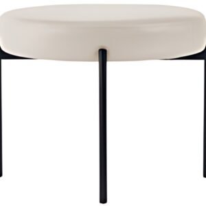 PAPERFLOW Banc GAIA, rond, habillage similicuir, blanc
