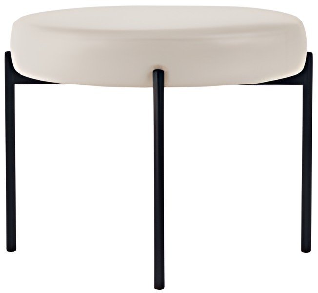 PAPERFLOW Banc GAIA, rond, habillage similicuir, blanc