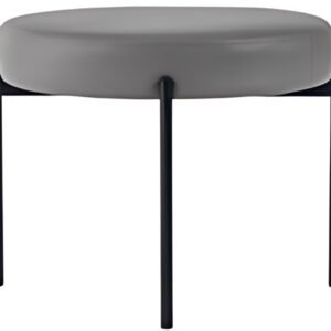 PAPERFLOW Banc GAIA, rond, habillage similicuir, gris