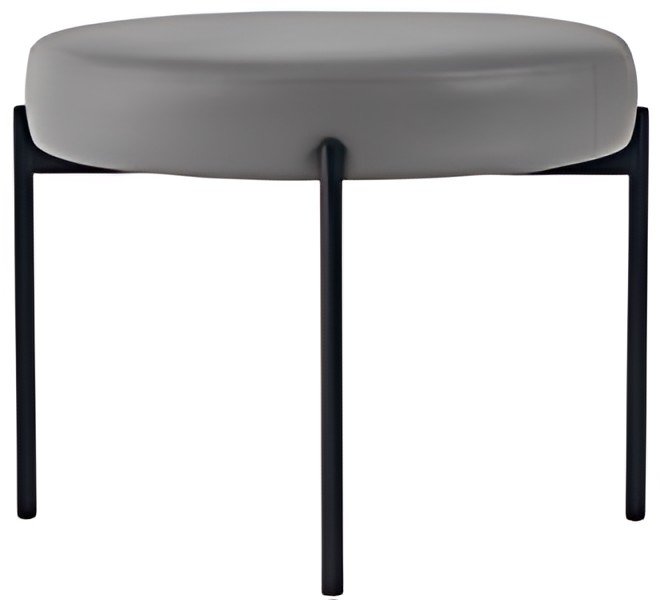 PAPERFLOW Banc GAIA, rond, habillage similicuir, gris