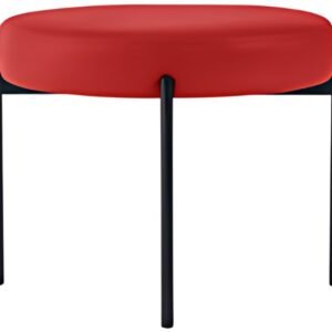 PAPERFLOW Banc GAIA, rond, habillage similicuir, rouge