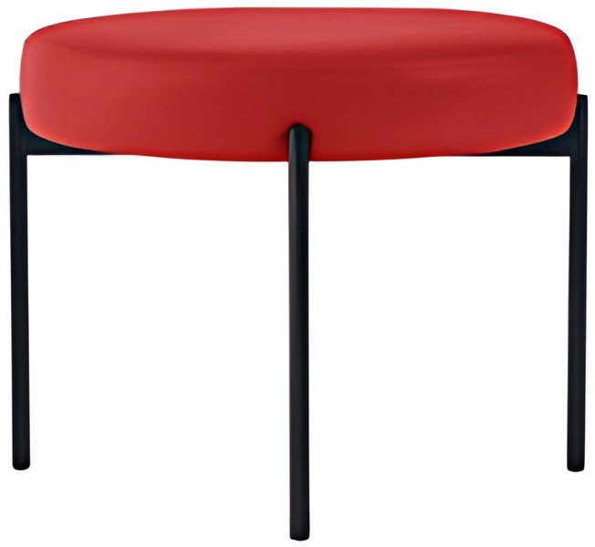 PAPERFLOW Banc GAIA, rond, habillage similicuir, rouge